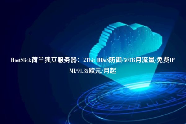 HostSlick荷兰独立服务器：2Tbit DDoS防御/50TB月流量/免费IPMI/91.35欧元/月起