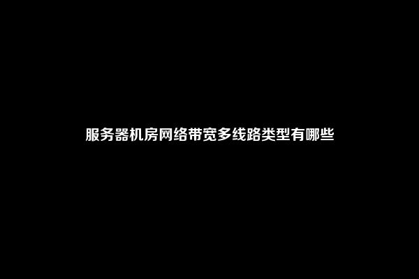 服务器机房网络带宽多线路类型有哪些