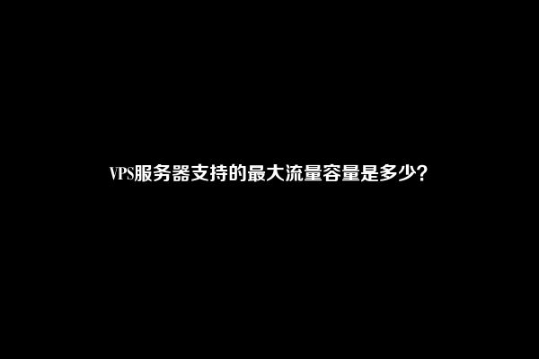 VPS服务器支持的最大流量容量是多少？