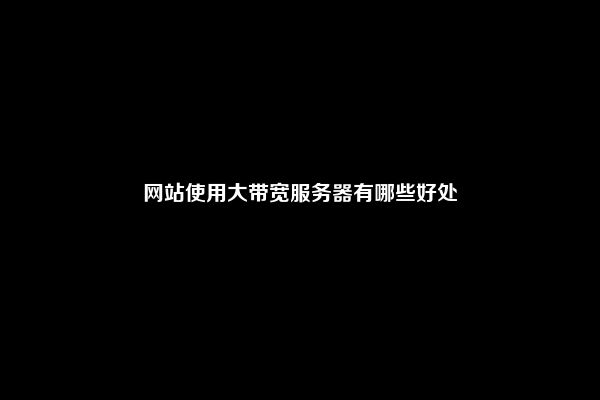 网站使用大带宽服务器有哪些好处