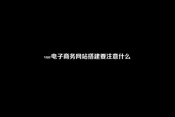 vue电子商务网站搭建要注意什么