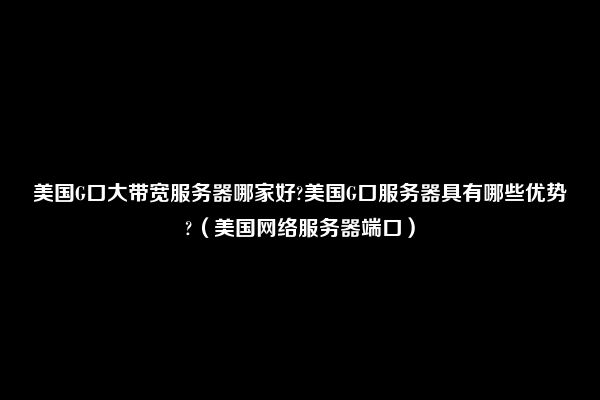 美国G口大带宽服务器哪家好?美国G口服务器具有哪些优势?（美国网络服务器端口）