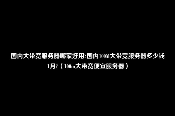 国内大带宽服务器哪家好用?国内100M大带宽服务器多少钱1月?（100m大带宽便宜服务器）