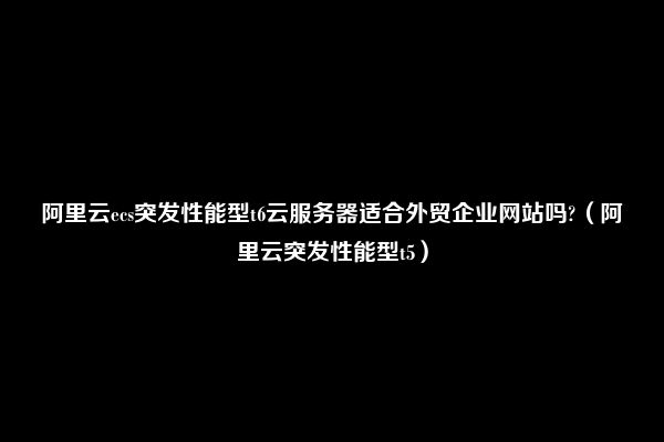 阿里云ecs突发性能型t6云服务器适合外贸企业网站吗?（阿里云突发性能型t5）