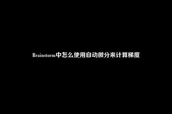 Brainstorm中怎么使用自动微分来计算梯度