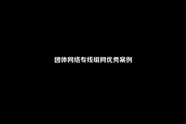 团体网络专线组网优秀案例