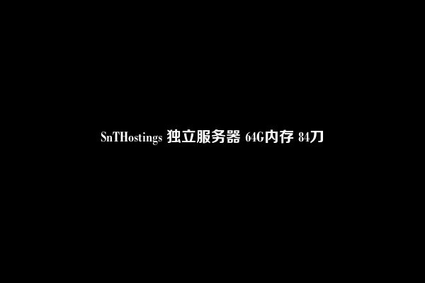 SnTHostings 独立服务器 64G内存 84刀