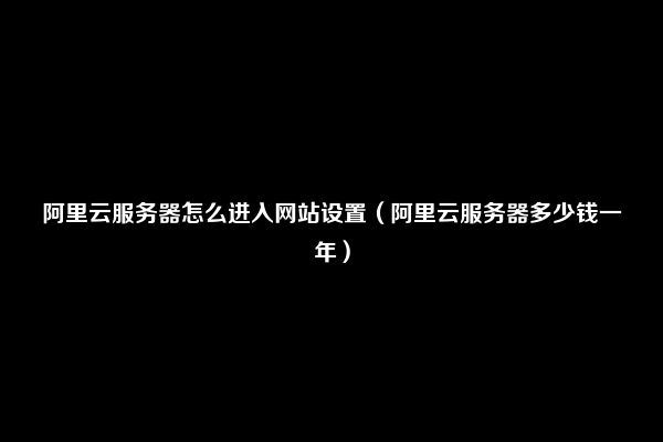 阿里云服务器怎么进入网站设置（阿里云服务器多少钱一年）