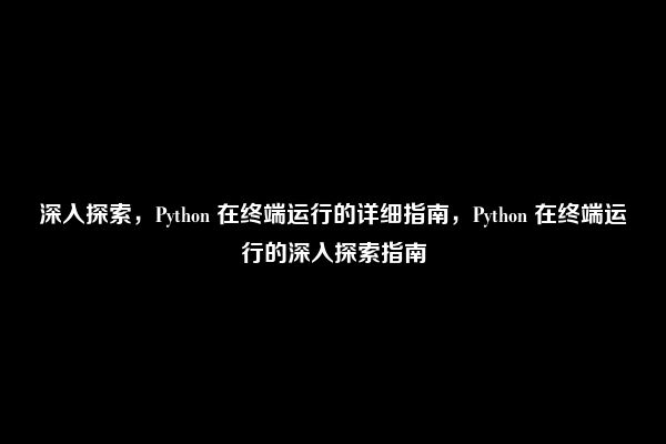 深入探索，Python 在终端运行的详细指南，Python 在终端运行的深入探索指南