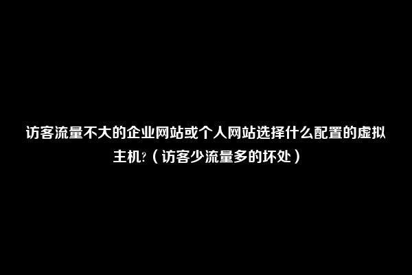 访客流量不大的企业网站或个人网站选择什么配置的虚拟主机?（访客少流量多的坏处）