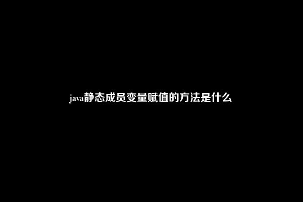 java静态成员变量赋值的方法是什么