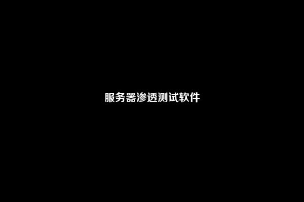 服务器渗透测试软件