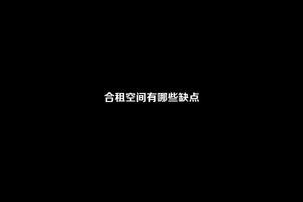 合租空间有哪些缺点