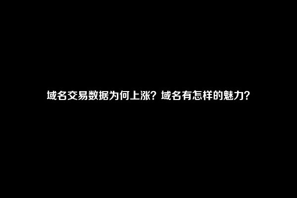 域名交易数据为何上涨？域名有怎样的魅力？