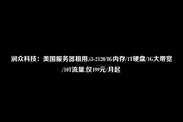 润众科技：美国服务器租用,i3-2120/8G内存/1T硬盘/1G大带宽/10T流量,仅499元/月起