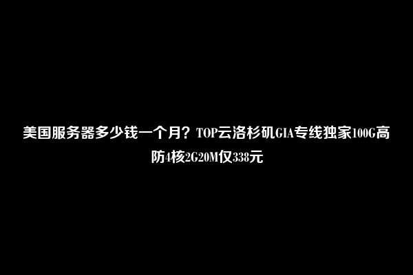 美国服务器多少钱一个月？TOP云洛杉矶GIA专线独家100G高防4核2G20M仅338元