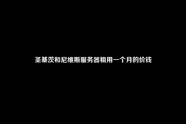 圣基茨和尼维斯服务器租用一个月的价钱