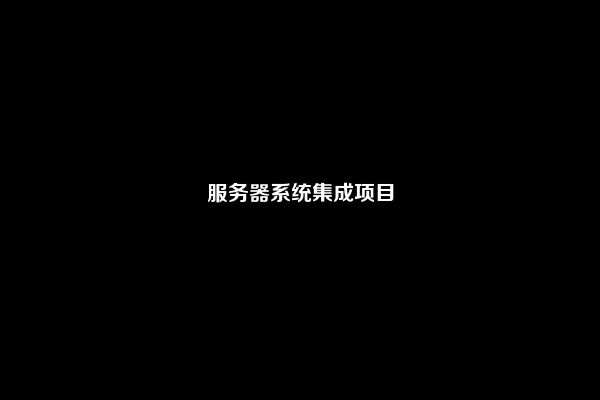 服务器系统集成项目
