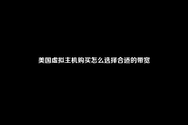 美国虚拟主机购买怎么选择合适的带宽