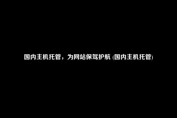 国内主机托管，为网站保驾护航 (国内主机托管)
