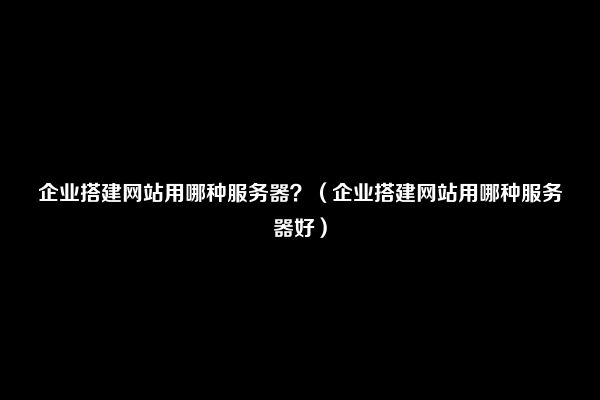 企业搭建网站用哪种服务器？（企业搭建网站用哪种服务器好）