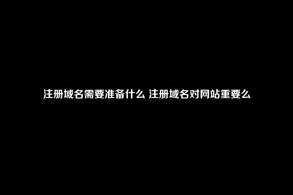 注册域名需要准备什么 注册域名对网站重要么