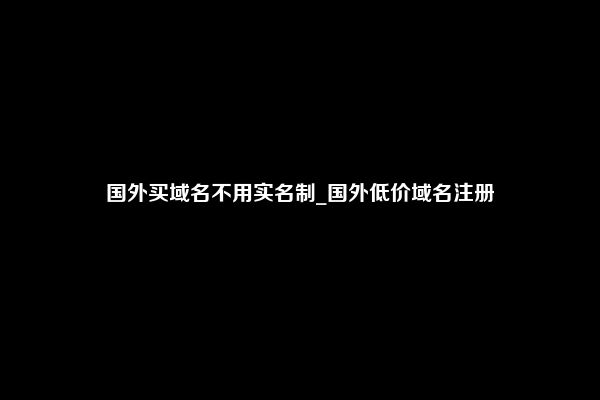 国外买域名不用实名制_国外低价域名注册