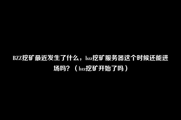 BZZ挖矿最近发生了什么，bzz挖矿服务器这个时候还能进场吗？（bzz挖矿开始了吗）